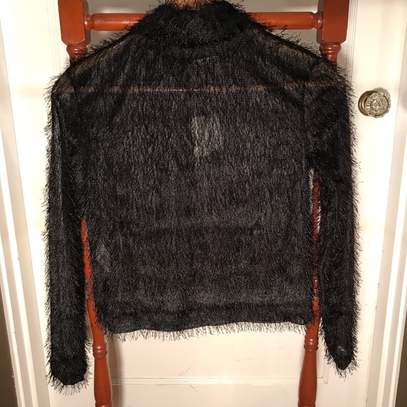 Zara Black Fringed Top - Picture 3 of 5